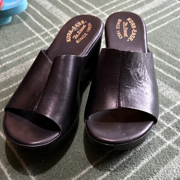 Kork-Ease Black Leather Mules size 9 - Picture 4 of 9